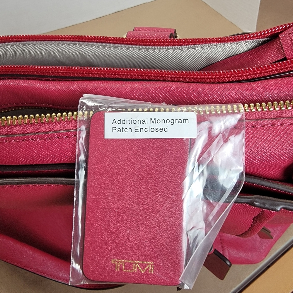 TUMI Varek Park Tote – Raspberry - Full Leather Laptop/Work Bag Style 734421RASP - Picture 6 of 16